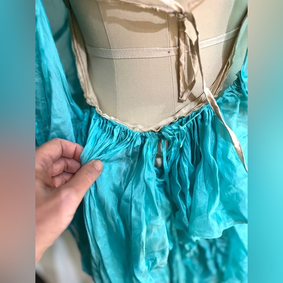 Elegant Backless Turquoise Dress - Picture 4 of 8